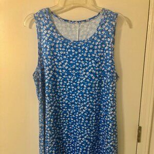 Blue Floral Sleeveless Dress